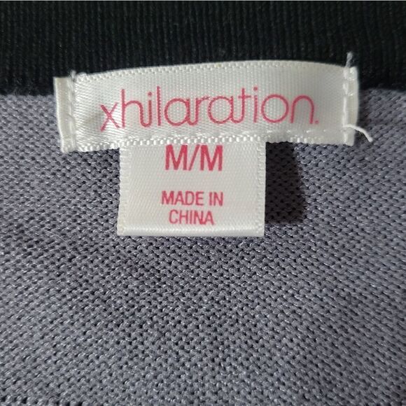 Xhilaration Black and Gray Scoop-neck Knit Long Sleeve Knit Midi Dress - Picture 2 of 10